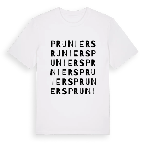 Pruniers ordlek t-shirt – ekologisk bomull t-shirt från Pinshirt