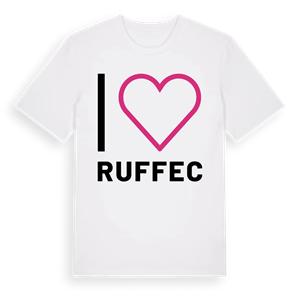 Jag älskar Ruffec t-shirt stort tryck – ekologisk bomull t-shirt från Pinshirt