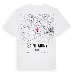 Saint-Aigny karta t-shirt – ekologisk bomull t-shirt från Pinshirt