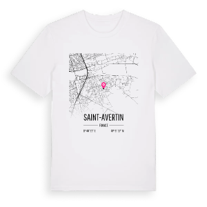 Saint-Avertin karta t-shirt – ekologisk bomull t-shirt från Pinshirt