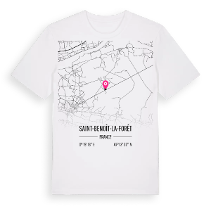 Saint-Benoît-la-Forêt karta t-shirt – ekologisk bomull t-shirt från Pinshirt