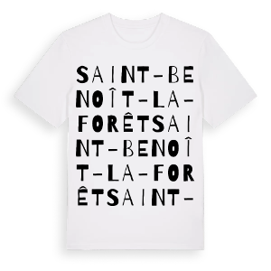 Saint-Benoît-la-Forêt ordlek t-shirt – ekologisk bomull t-shirt från Pinshirt