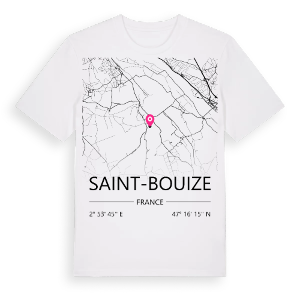 Saint-Bouize karta t-shirt – ekologisk bomull t-shirt från Pinshirt