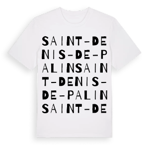Saint-Denis-de-Palin ordlek t-shirt – ekologisk bomull t-shirt från Pinshirt