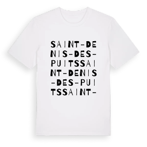 Saint-Denis-des-Puits ordlek t-shirt – ekologisk bomull t-shirt från Pinshirt