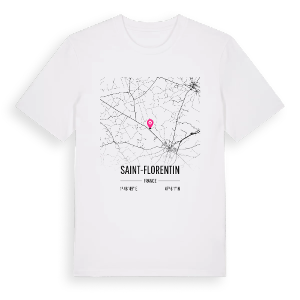 Saint-Florentin karta t-shirt – ekologisk bomull t-shirt från Pinshirt