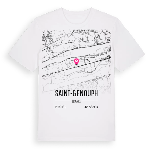 Saint-Genouph karta t-shirt – ekologisk bomull t-shirt från Pinshirt