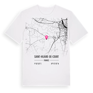 Saint-Hilaire-de-Court karta t-shirt – ekologisk bomull t-shirt från Pinshirt