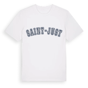 Saint-Just college t-shirt – ekologisk bomull t-shirt från Pinshirt