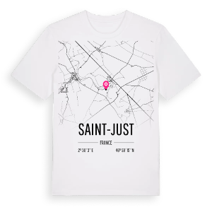 Saint-Just karta t-shirt – ekologisk bomull t-shirt från Pinshirt