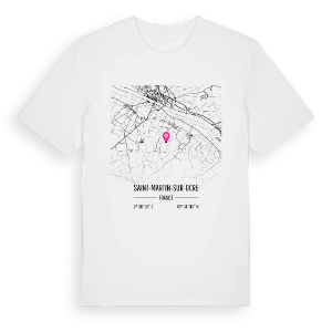 Saint-Martin-sur-Ocre karta t-shirt – ekologisk bomull t-shirt från Pinshirt