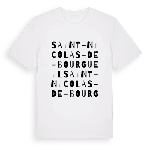 Saint-Nicolas-de-Bourgueil ordlek t-shirt – ekologisk bomull t-shirt från Pinshirt