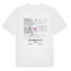 Saint-Pierre-des-Corps karta t-shirt – ekologisk bomull t-shirt från Pinshirt