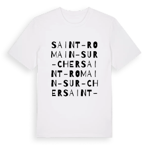 Saint-Romain-sur-Cher ordlek t-shirt – ekologisk bomull t-shirt från Pinshirt