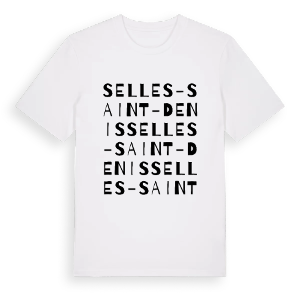 Selles-Saint-Denis ordlek t-shirt – ekologisk bomull t-shirt från Pinshirt
