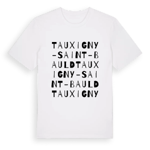 Tauxigny-Saint-Bauld ordlek t-shirt – ekologisk bomull t-shirt från Pinshirt
