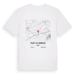 Trizay-lès-Bonneval karta t-shirt – ekologisk bomull t-shirt från Pinshirt