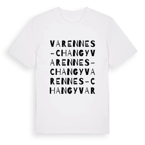 Varennes-Changy ordlek t-shirt – ekologisk bomull t-shirt från Pinshirt