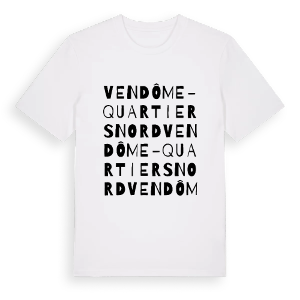Vendôme-Quartiers Nord ordlek t-shirt – ekologisk bomull t-shirt från Pinshirt