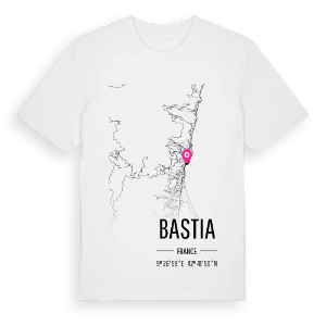 Bastia karta t-shirt – ekologisk bomull t-shirt från Pinshirt