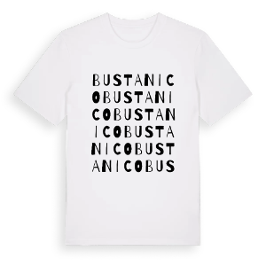 Bustanico ordlek t-shirt – ekologisk bomull t-shirt från Pinshirt