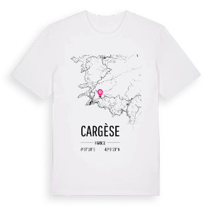 Cargèse karta t-shirt – ekologisk bomull t-shirt från Pinshirt