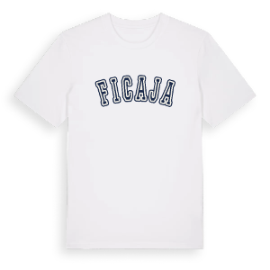 Ficaja college t-shirt – ekologisk bomull t-shirt från Pinshirt