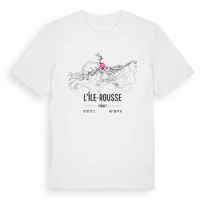 L'Île-Rousse karta t-shirt – ekologisk bomull t-shirt från Pinshirt