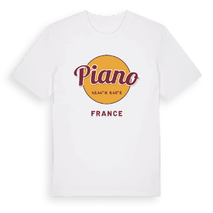 Piano cirkel t-shirt – ekologisk bomull t-shirt från Pinshirt