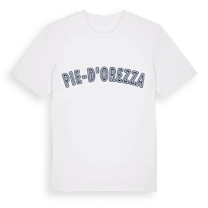 Pie-d'Orezza college t-shirt – ekologisk bomull t-shirt från Pinshirt