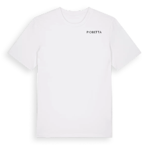 Jag älskar Piobetta t-shirt litet tryck – ekologisk bomull t-shirt från Pinshirt