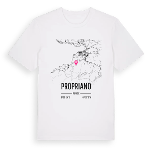 Propriano karta t-shirt – ekologisk bomull t-shirt från Pinshirt