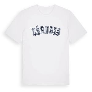 Zérubia college t-shirt – ekologisk bomull t-shirt från Pinshirt