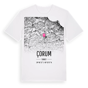 Çorum karta t-shirt – ekologisk bomull t-shirt från Pinshirt