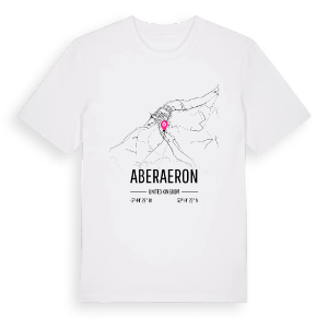 Aberaeron karta t-shirt – ekologisk bomull t-shirt från Pinshirt