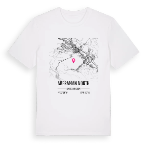 Aberaman North karta t-shirt – ekologisk bomull t-shirt från Pinshirt