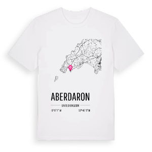Aberdaron karta t-shirt – ekologisk bomull t-shirt från Pinshirt