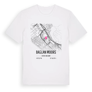 Baglan Moors karta t-shirt – ekologisk bomull t-shirt från Pinshirt