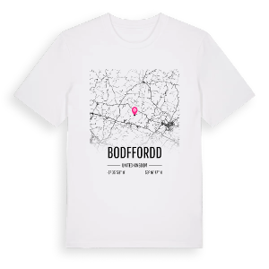 Bodffordd karta t-shirt – ekologisk bomull t-shirt från Pinshirt