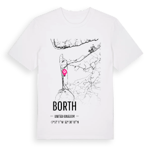 Borth karta t-shirt – ekologisk bomull t-shirt från Pinshirt