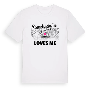 Någon i Caerphilly älskar mig t-shirt – ekologisk bomull t-shirt från Pinshirt