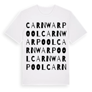 Carn Warpool ordlek t-shirt – ekologisk bomull t-shirt från Pinshirt