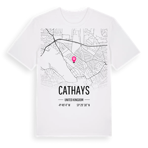 Cathays karta t-shirt – ekologisk bomull t-shirt från Pinshirt