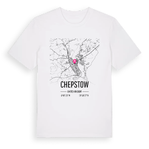 Chepstow karta t-shirt – ekologisk bomull t-shirt från Pinshirt