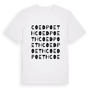 Coedpoeth ordlek t-shirt – ekologisk bomull t-shirt från Pinshirt