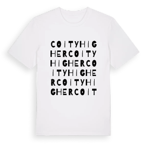 Coity Higher ordlek t-shirt – ekologisk bomull t-shirt från Pinshirt