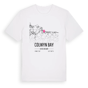 Colwyn Bay karta t-shirt – ekologisk bomull t-shirt från Pinshirt