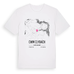 Cwm Clydach karta t-shirt – ekologisk bomull t-shirt från Pinshirt
