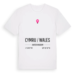 Cymru / Wales karta t-shirt – ekologisk bomull t-shirt från Pinshirt