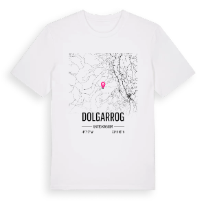 Dolgarrog karta t-shirt – ekologisk bomull t-shirt från Pinshirt